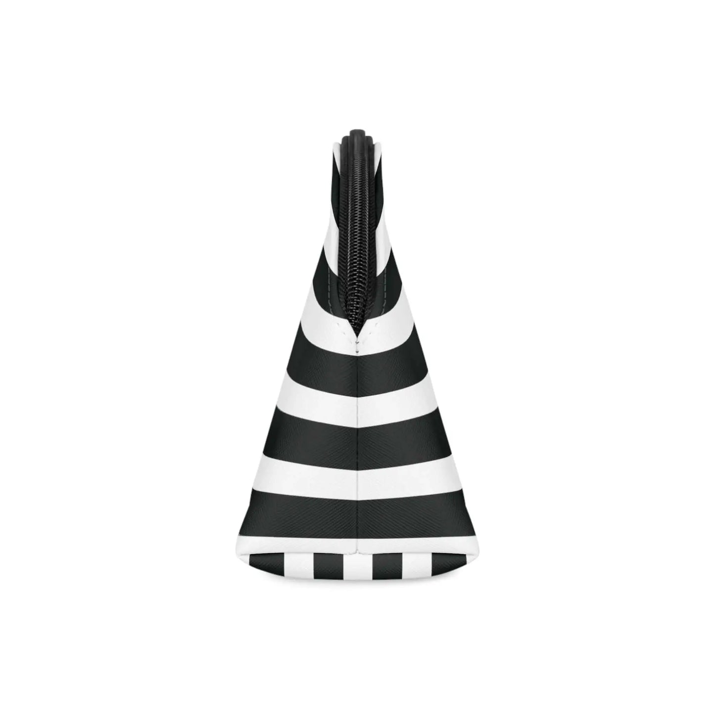 Black and White Stripe Makeup Travel Bag with Removable Strap