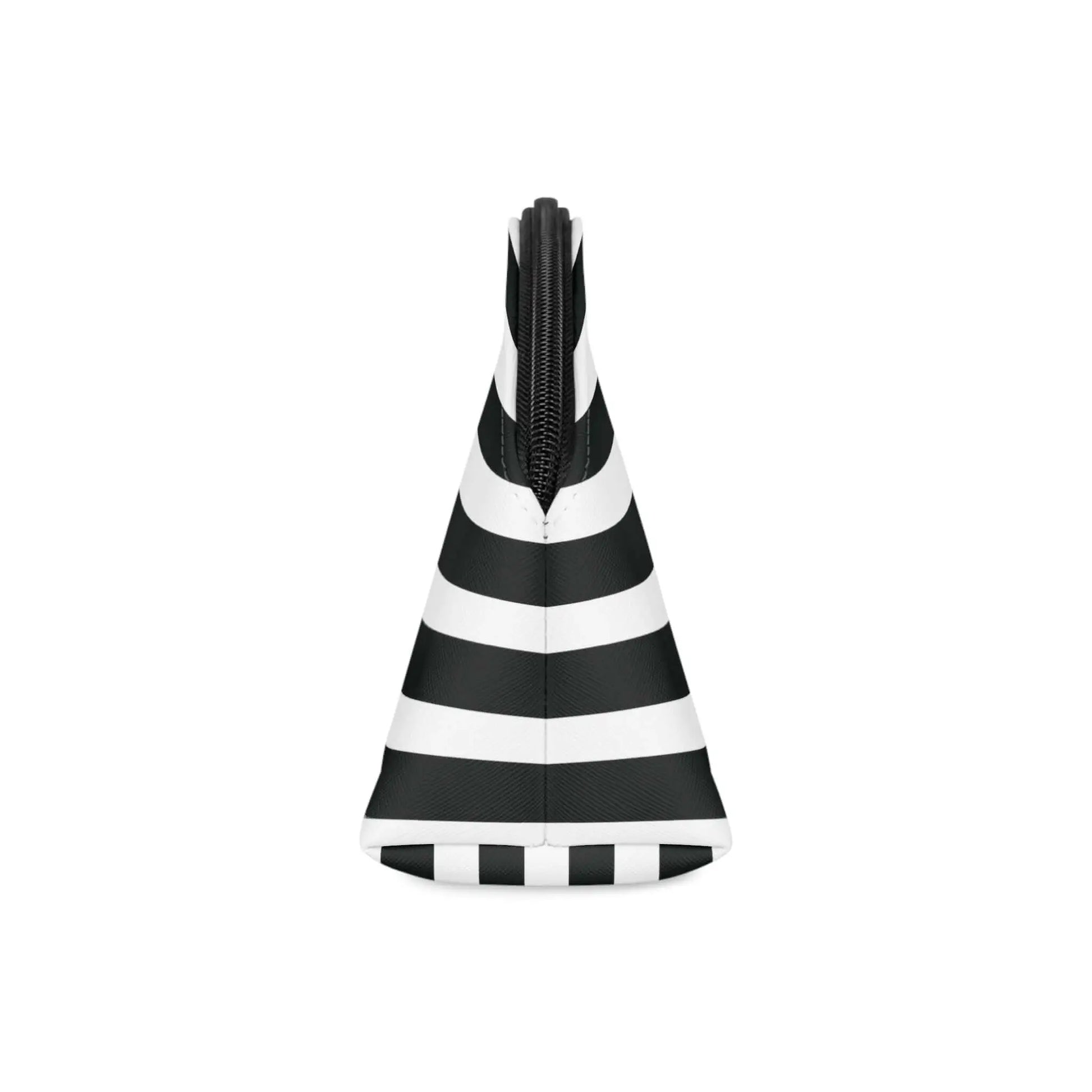 Black and White Stripe Makeup Travel Bag with Removable Strap