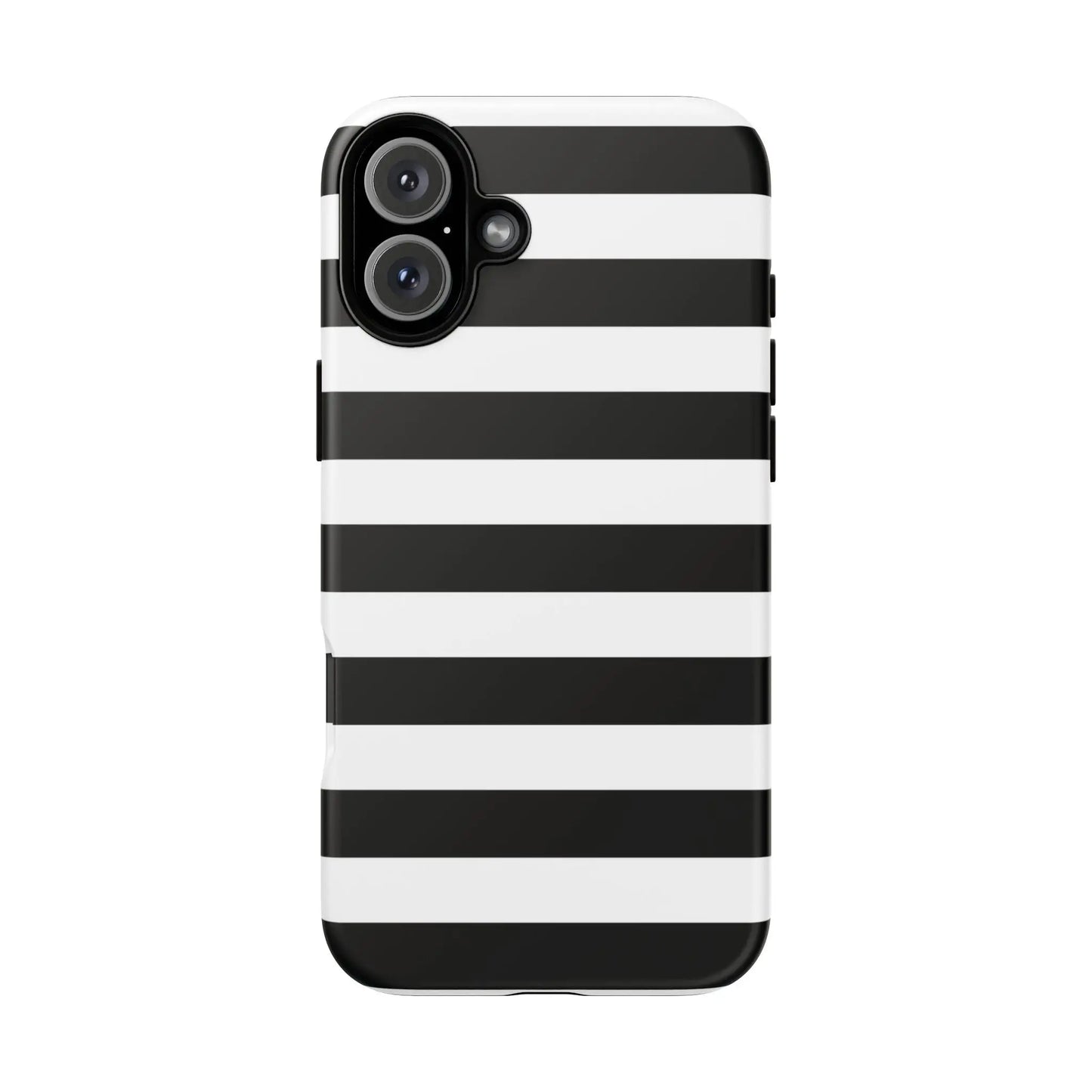 Black white stripe phone case with sleek modern design showing back side for iphone samsung and google pixel phones