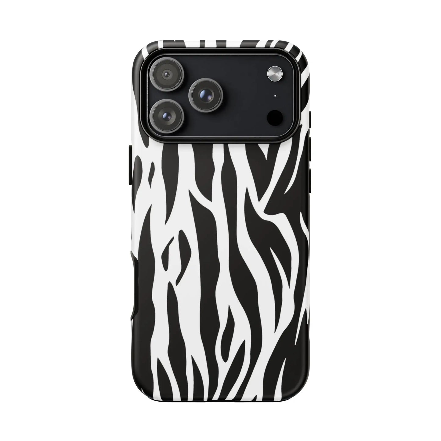 Black White Tiger Print Tough Case Cover for iPhone Samsung and Google phones. - iPhone 17 Pro Max / Matte - Phone Case
