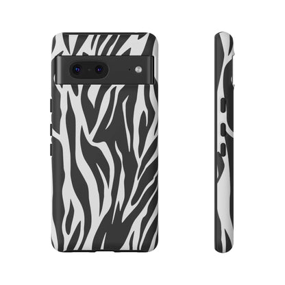 Black White Tiger Print Tough Case Cover for iPhone Samsung and Google phones. - Google Pixel 7 / Matte - Phone Case