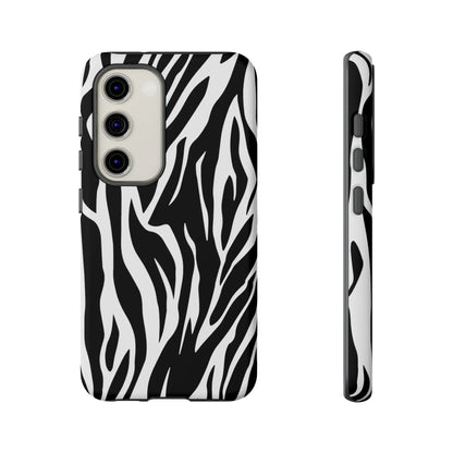 Black White Tiger Print Tough Case Cover for iPhone Samsung and Google phones. - Samsung Galaxy S23 / Matte - Phone Case