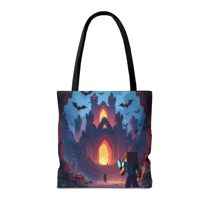Block Movie Adventure Tote Gaming Gift Eco-Friendly Reusable Shopping Bag - 16’’ × 16’’ / Black - Tote Bag