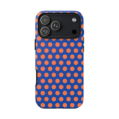Blue & Coral Polka Dot Phone Case for iPhone Samsung S Google Pixel Phones - iPhone 17 Pro Max / Matte - Mobile Phone