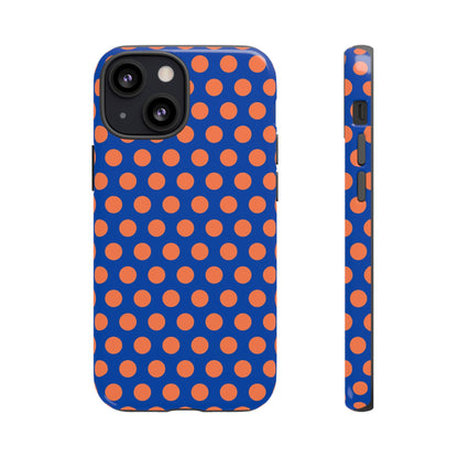 Blue & Coral Polka Dot Phone Case for iPhone Samsung S Google Pixel Phones - iPhone 13 Mini / Glossy - Mobile Phone