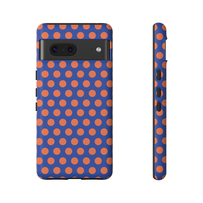 Blue & Coral Polka Dot Phone Case for iPhone Samsung S Google Pixel Phones - Google Pixel 7 / Matte - Mobile Phone Cases