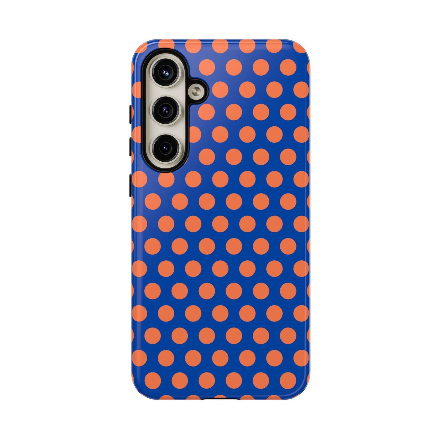 Blue & Coral Polka Dot Phone Case for iPhone Samsung S Google Pixel Phones - Samsung Galaxy S24 Plus / Glossy - Mobile