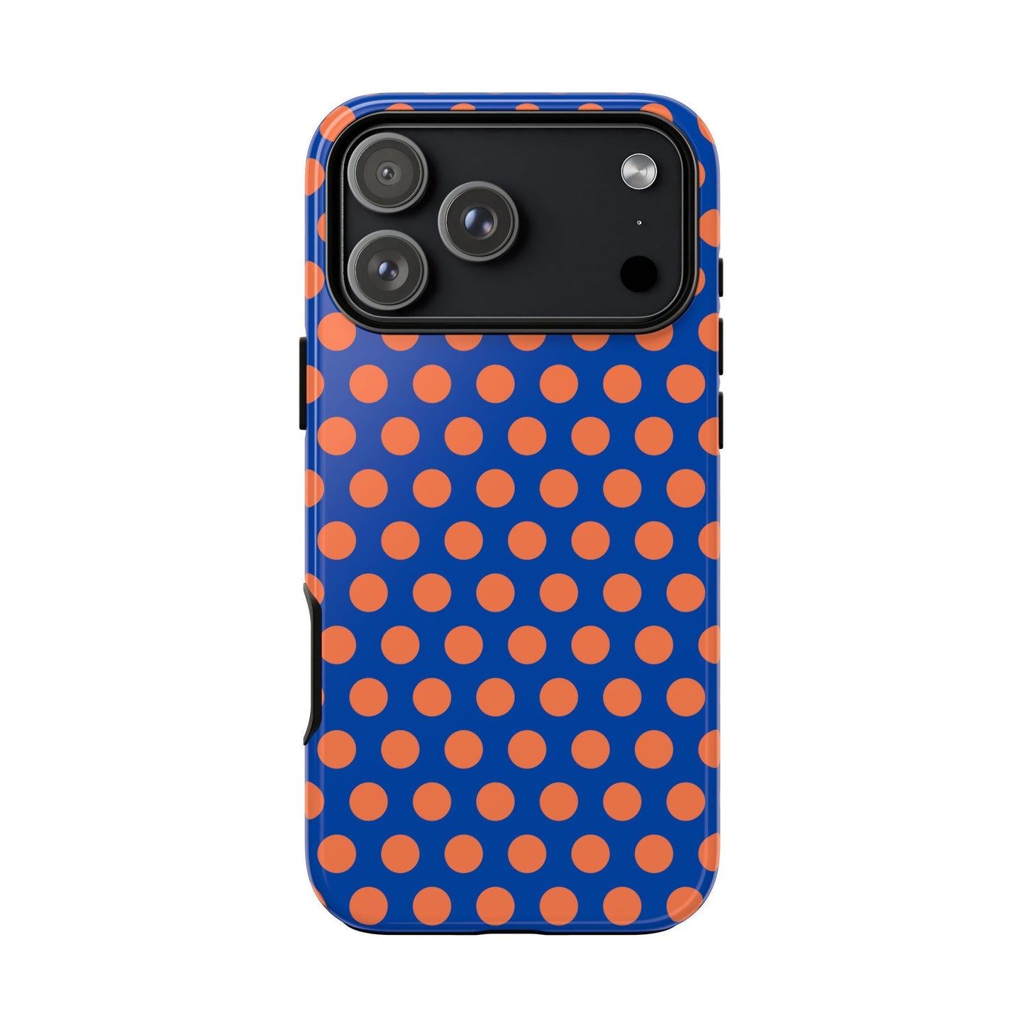 Blue & Coral Polka Dot Phone Case for iPhone Samsung S Google Pixel Phones - iPhone 17 Pro Max / Glossy - Mobile Phone