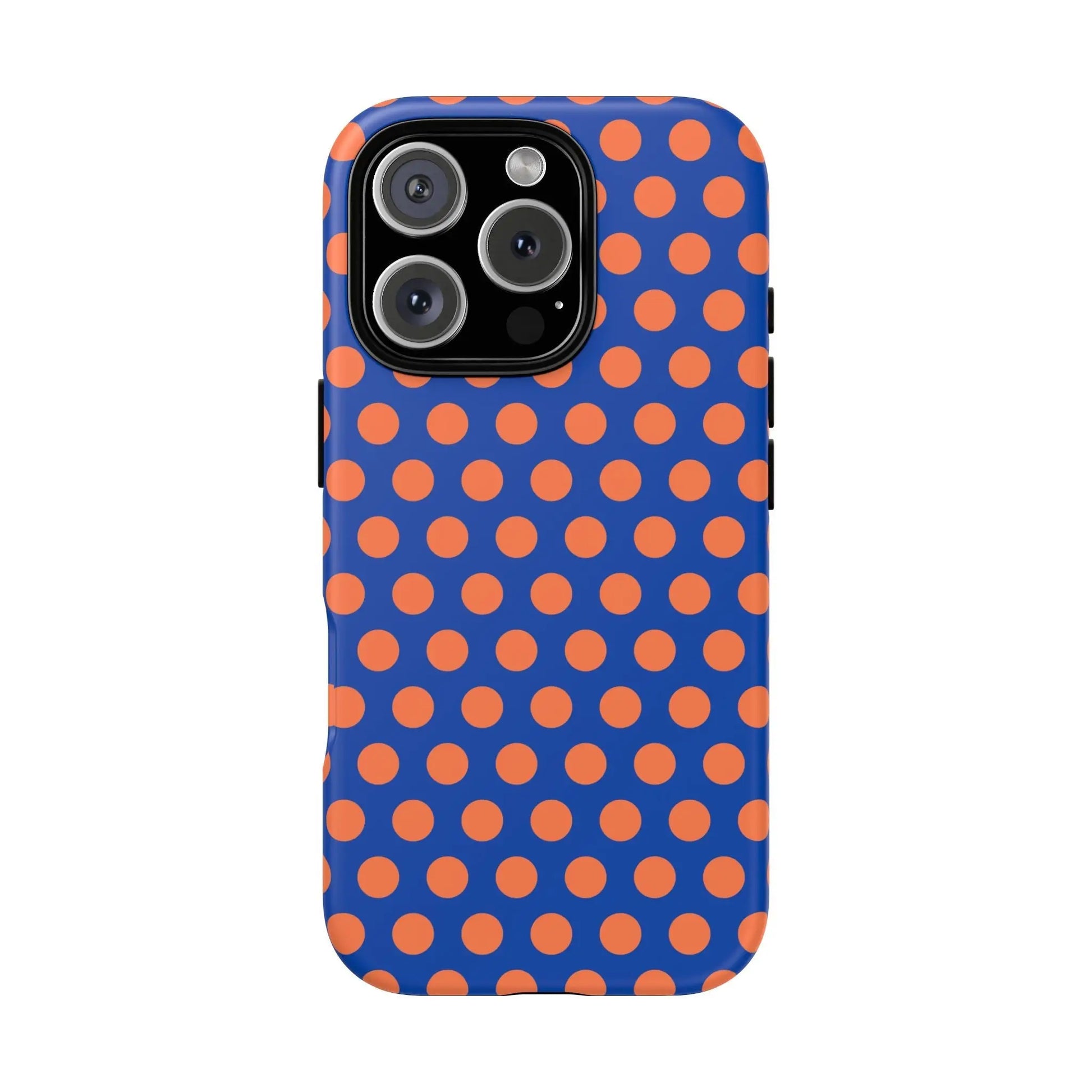Blue & Coral Polka Dot Phone Case for iPhone Samsung S Google Pixel Phones - iPhone 16 Pro / Matte - Mobile Phone Cases