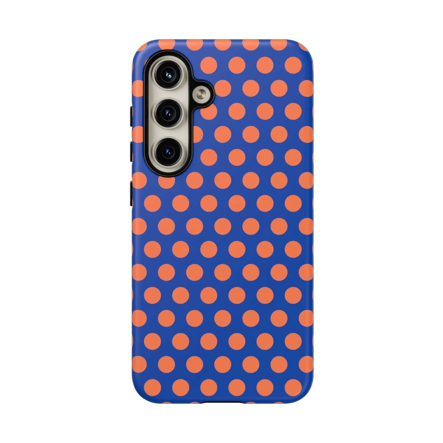 Blue & Coral Polka Dot Phone Case for iPhone Samsung S Google Pixel Phones - Samsung Galaxy S24 / Matte - Mobile Phone