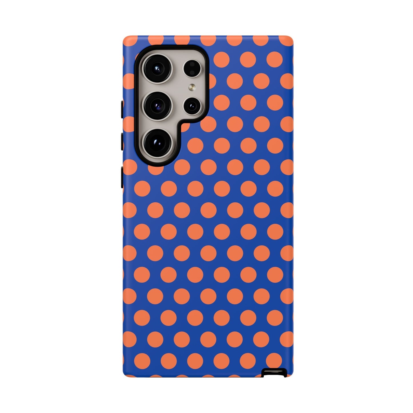 Blue & Coral Polka Dot Phone Case for iPhone Samsung S Google Pixel Phones - Samsung Galaxy S24 Ultra / Matte - Mobile