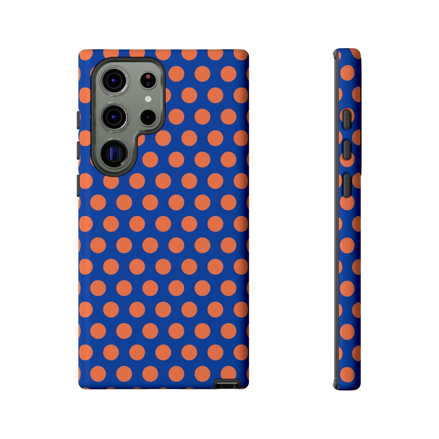 Blue & Coral Polka Dot Phone Case for iPhone Samsung S Google Pixel Phones - Samsung Galaxy S23 Ultra / Glossy - Mobile