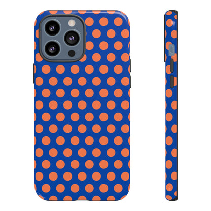 Blue & Coral Polka Dot Phone Case for iPhone Samsung S Google Pixel Phones - iPhone 13 Pro Max / Glossy - Mobile Phone