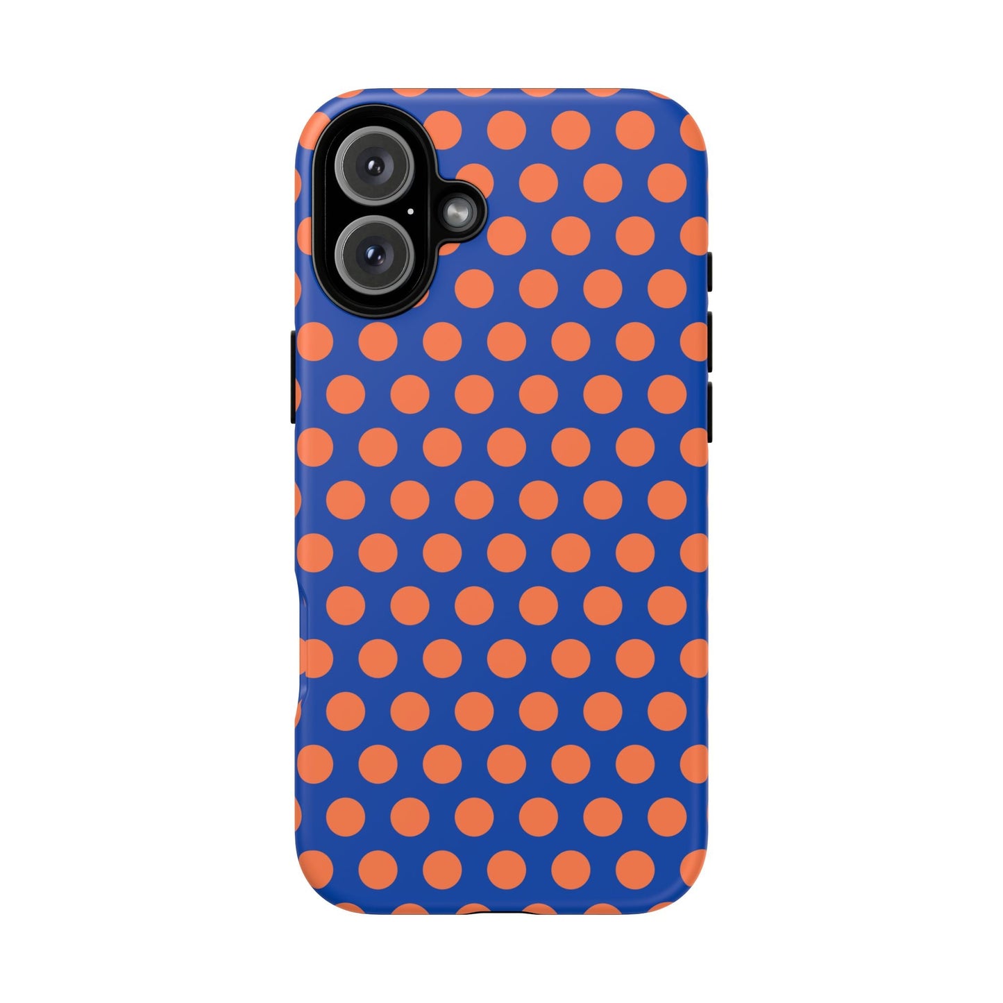 Blue & Coral Polka Dot Phone Case for iPhone Samsung S Google Pixel Phones - iPhone 16 Plus / Matte - Mobile Phone Cases