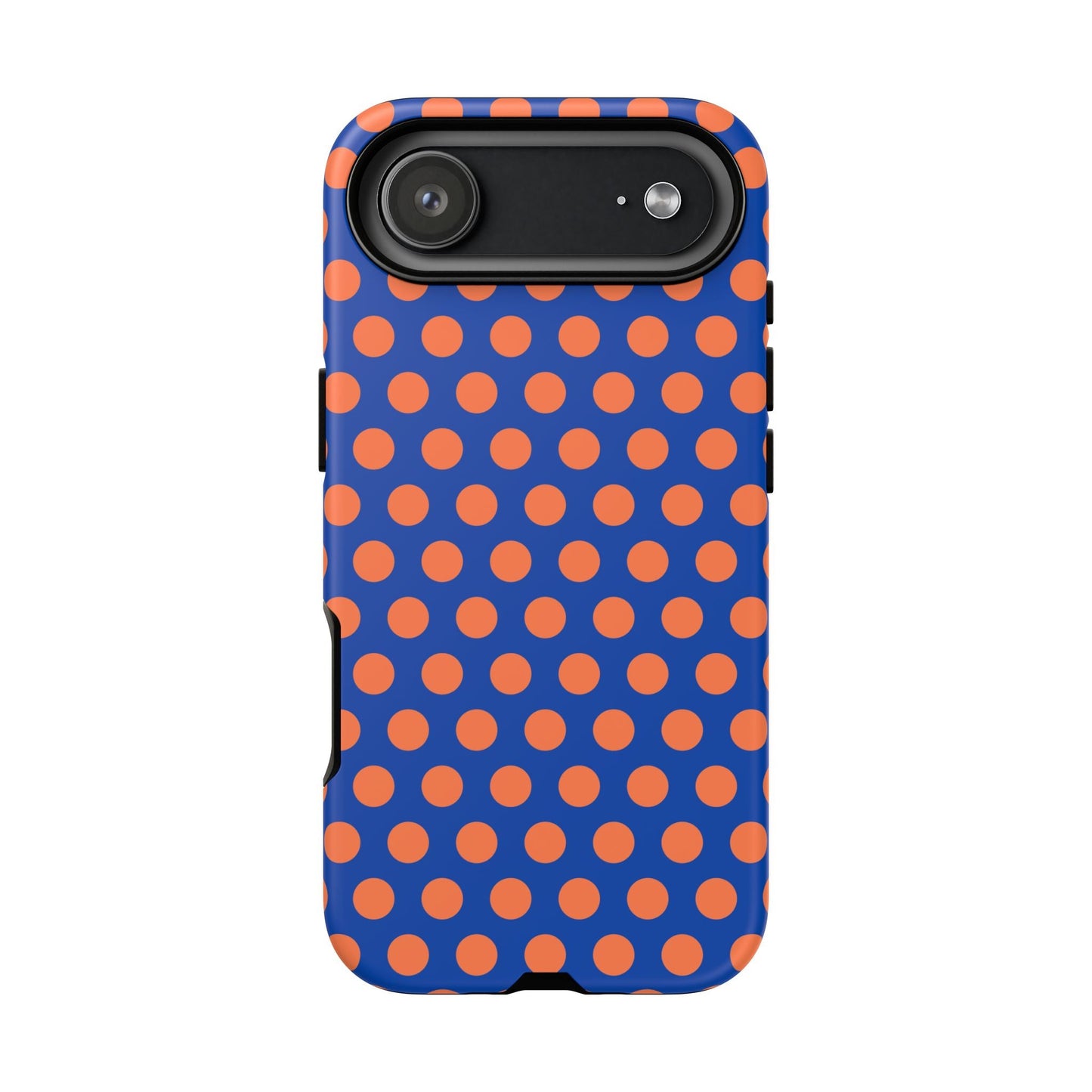 Blue & Coral Polka Dot Phone Case for iPhone Samsung S Google Pixel Phones - iPhone 17 Air / Matte - Mobile Phone Cases