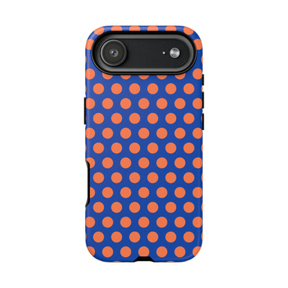 Blue & Coral Polka Dot Phone Case for iPhone Samsung S Google Pixel Phones - iPhone 17 Air / Matte - Mobile Phone Cases
