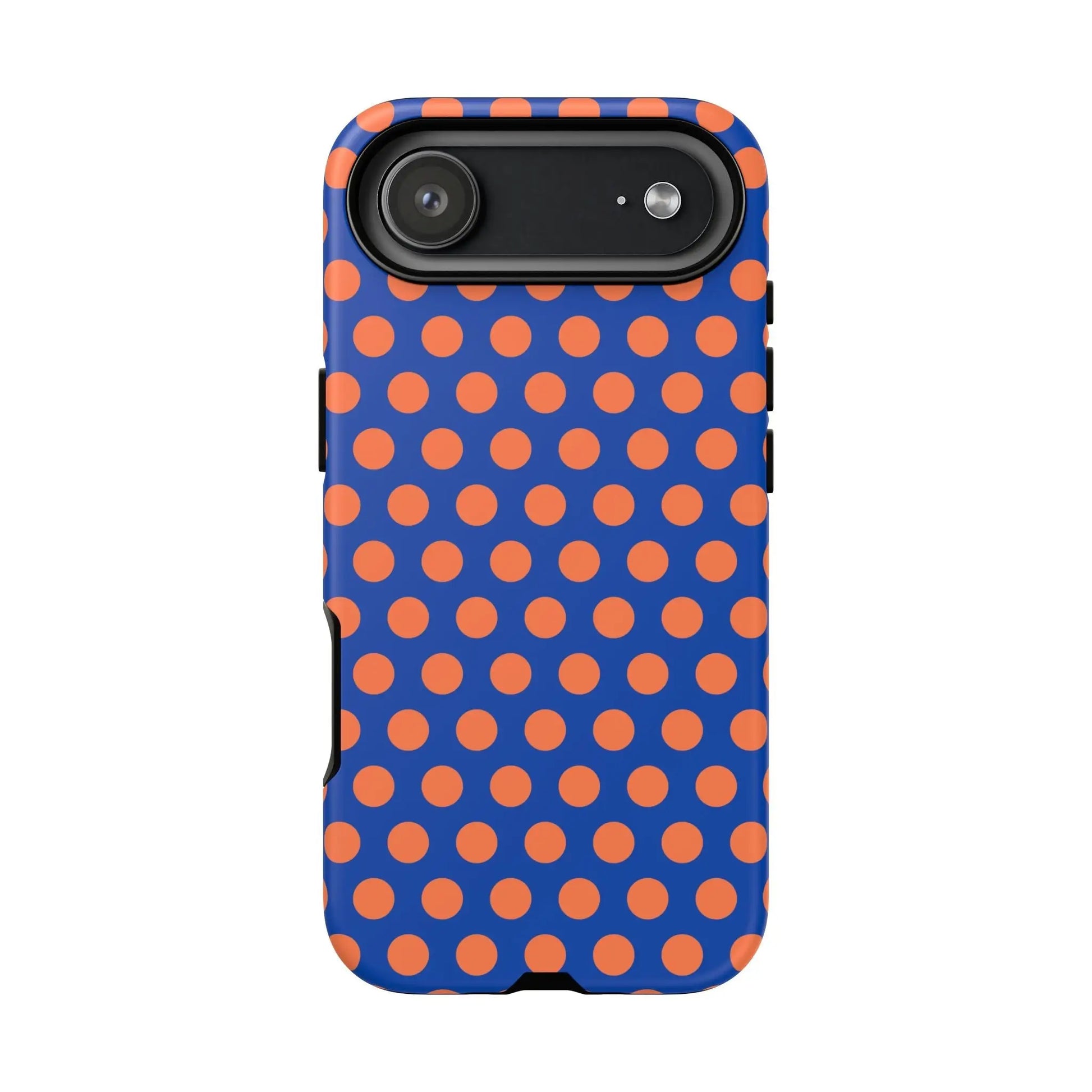 Blue & Coral Polka Dot Phone Case for iPhone Samsung S Google Pixel Phones - iPhone 17 Air / Matte - Mobile Phone Cases