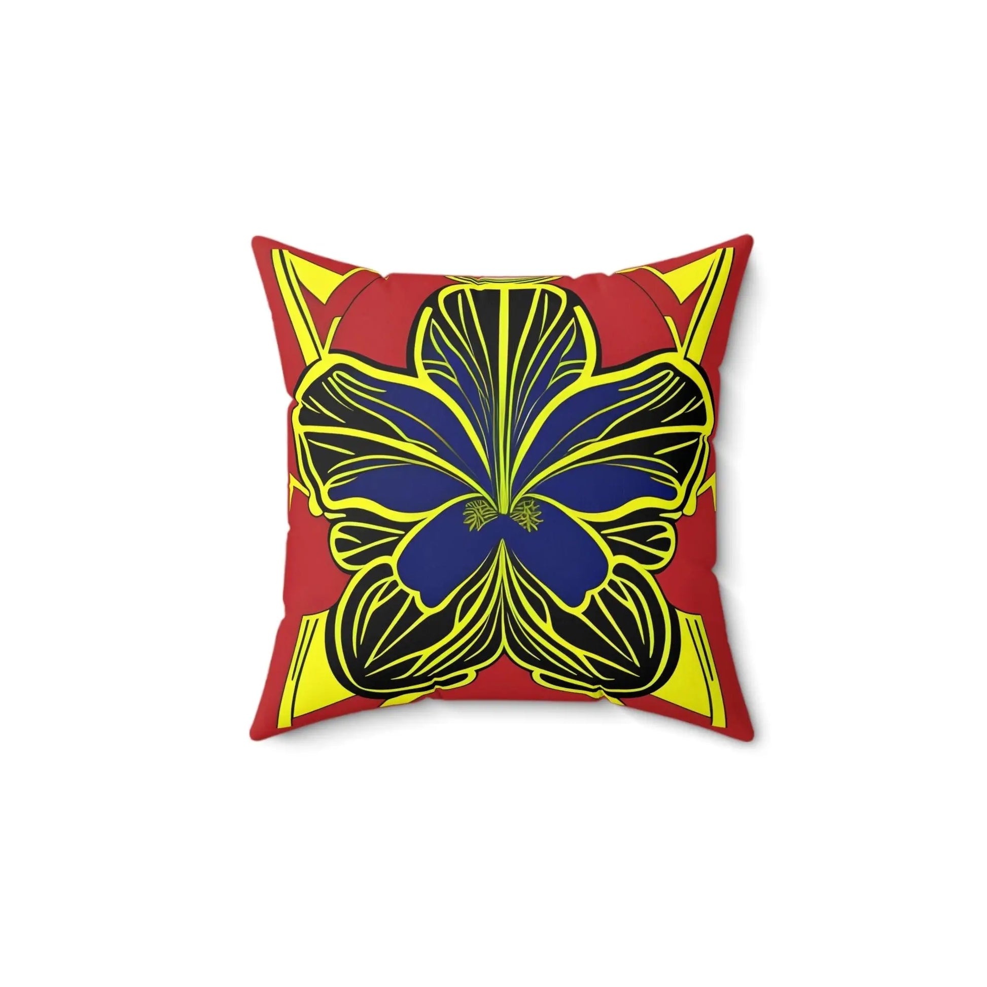 Blue Hibiscus Square Throw Pillow