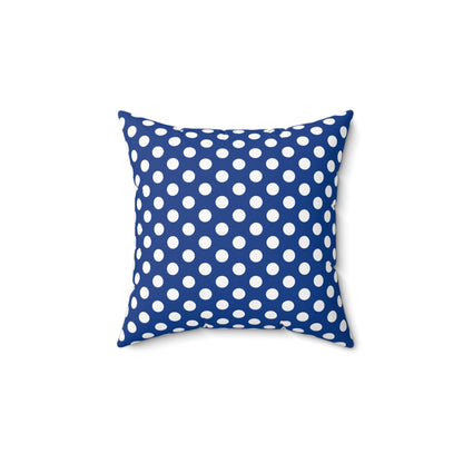 Blue Polkadot Square Pillow