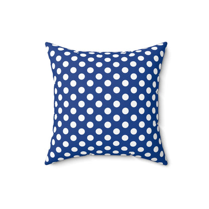 Blue Polkadot Square Pillow