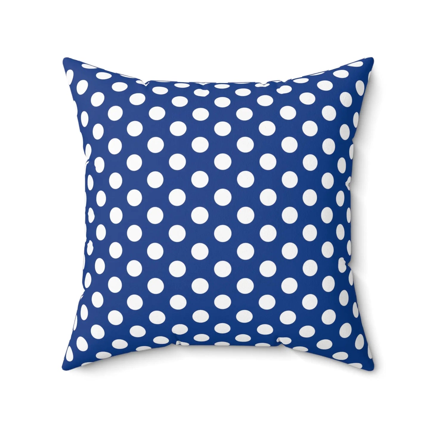 Blue Polkadot Square Pillow