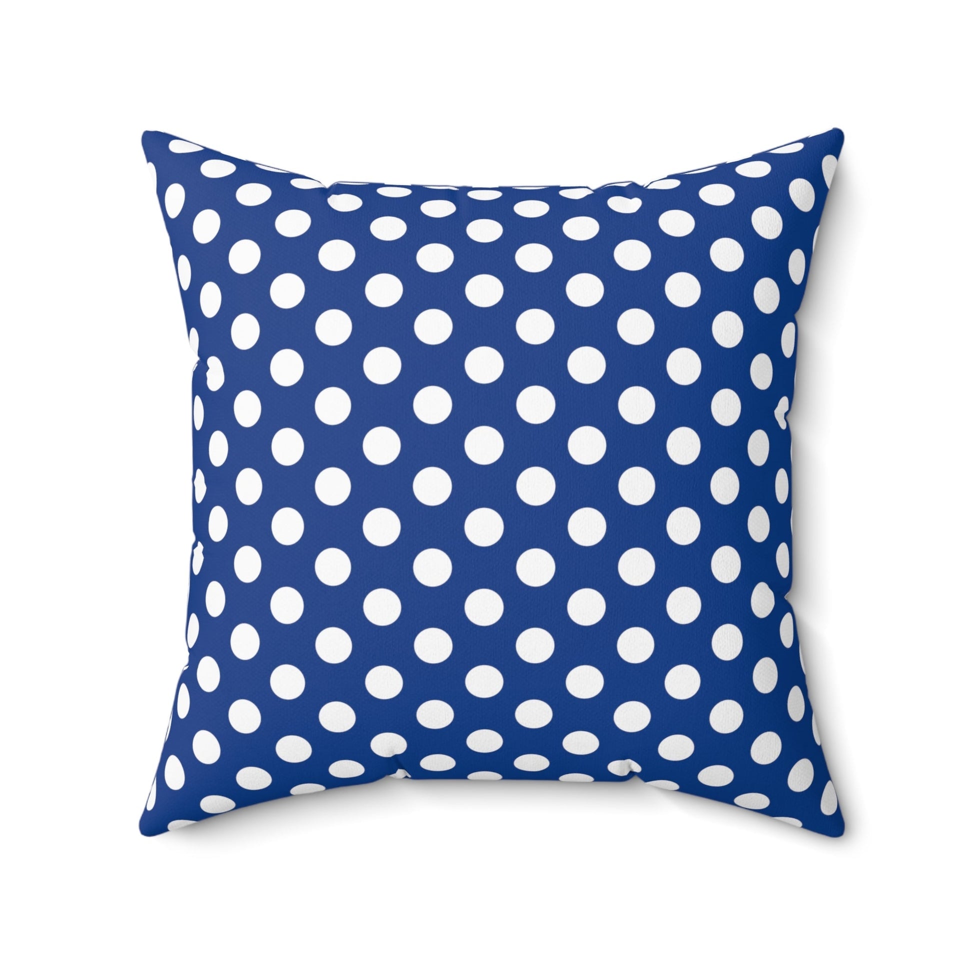 Blue Polkadot Square Pillow