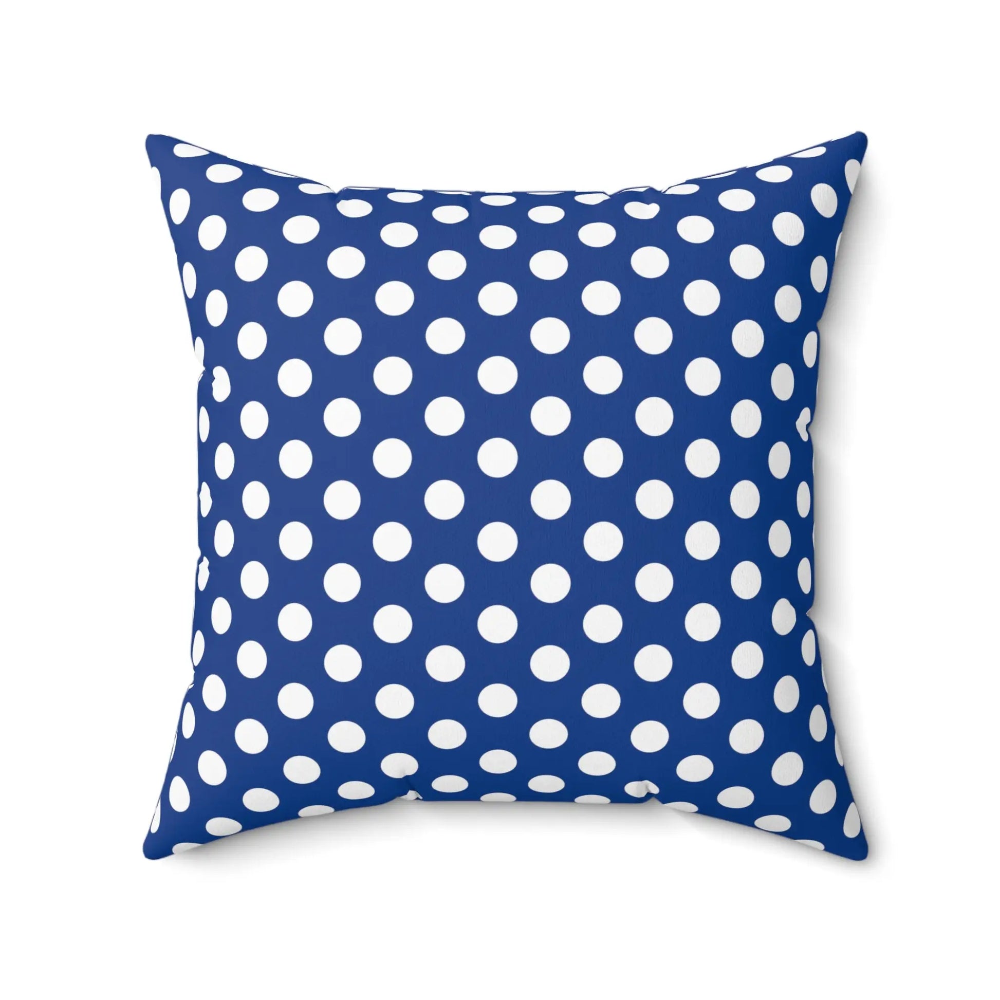 Blue Polkadot Square Pillow