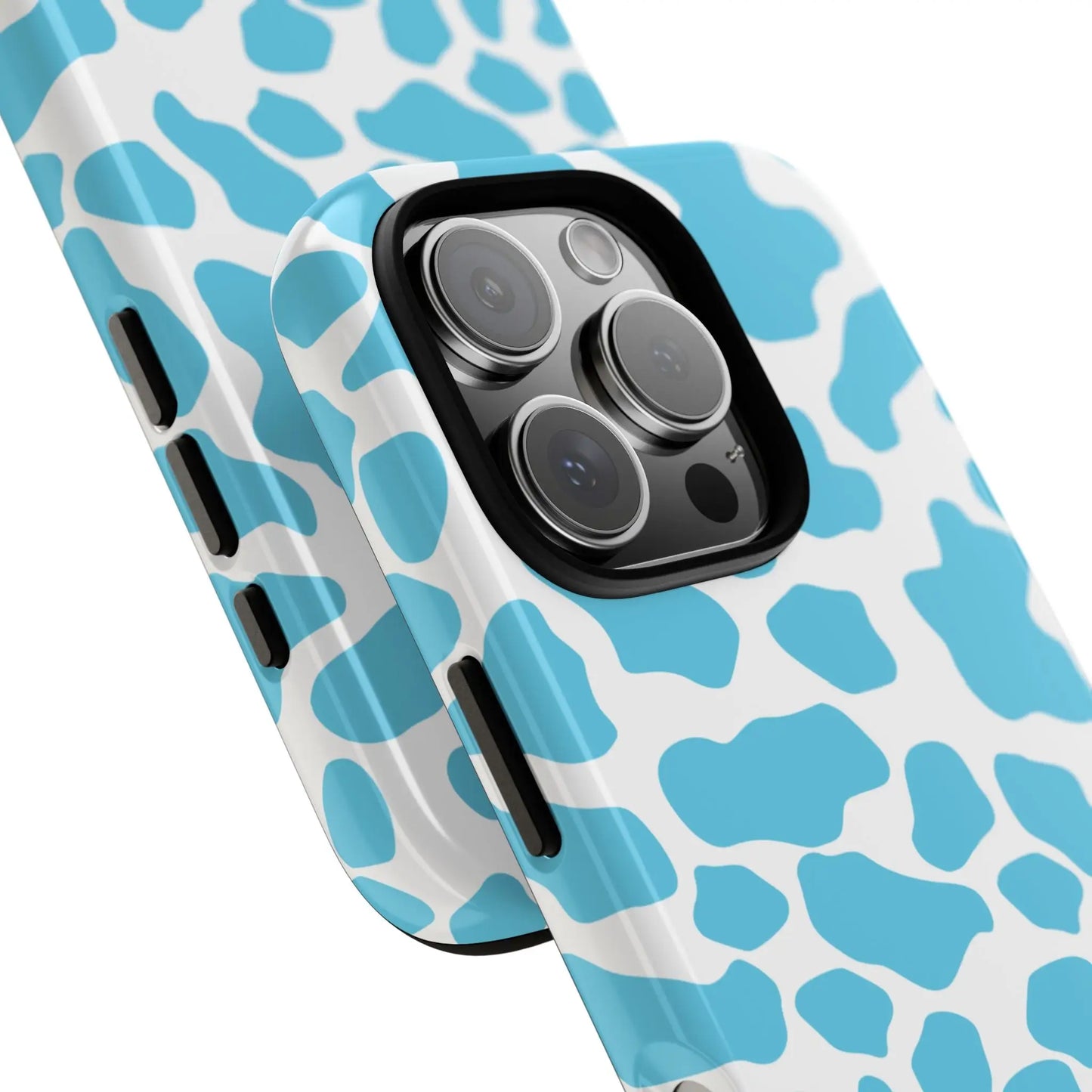 Blue White Cow Print Phone Case Cover - Phone Case