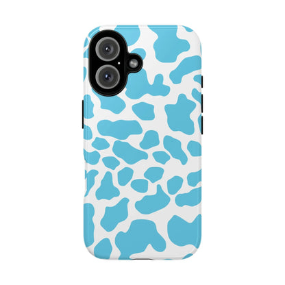 Blue White Cow Print Phone Case Cover - Phone Case