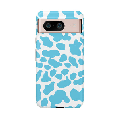 Blue White Cow Print Phone Case Cover - Google Pixel 8 / Matte - Phone Case