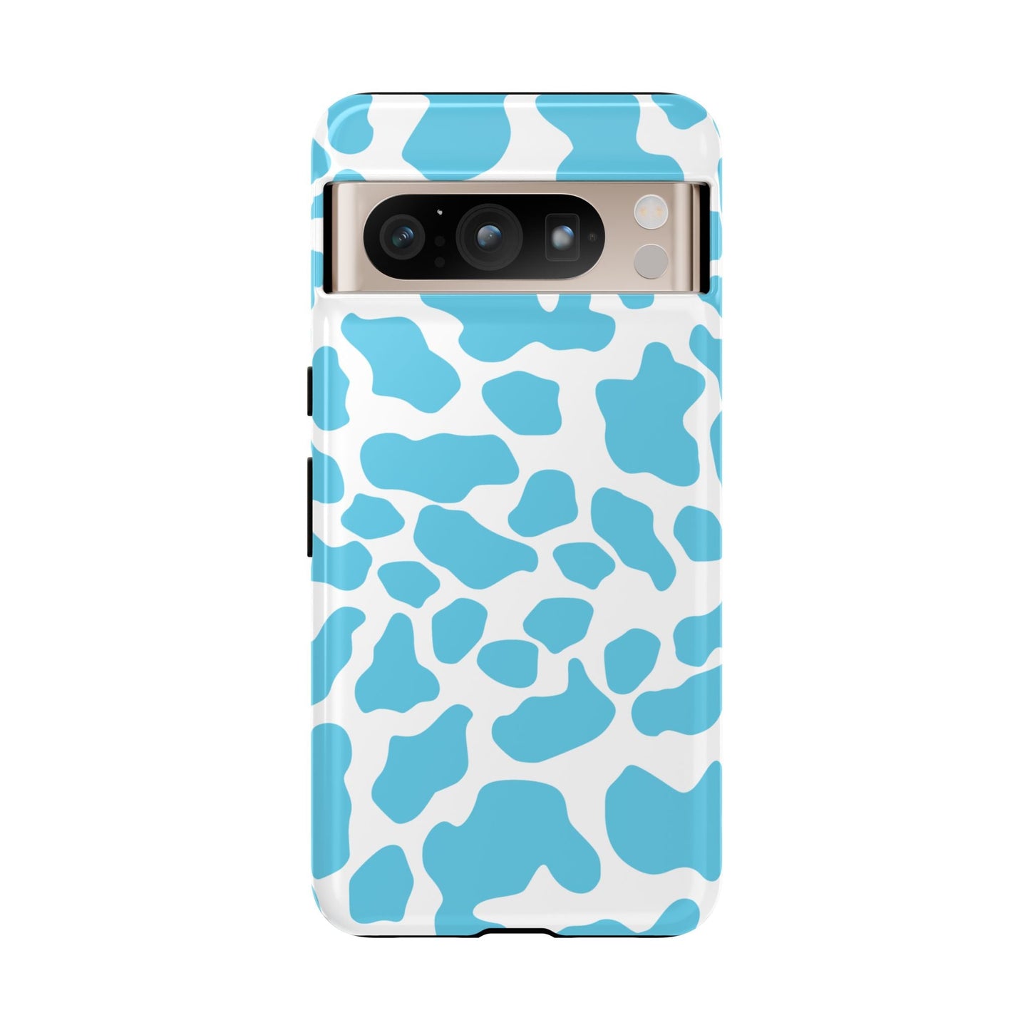Blue White Cow Print Phone Case Cover - Google Pixel 8 Pro / Glossy - Phone Case