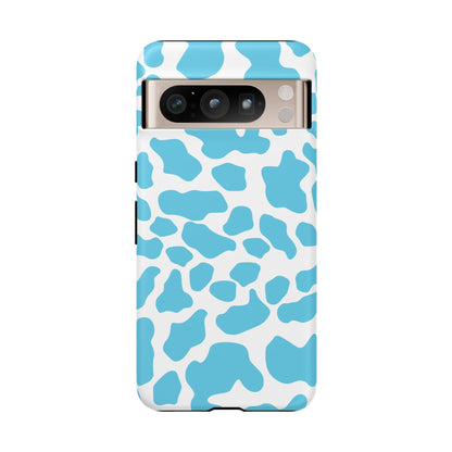 Blue White Cow Print Phone Case Cover - Google Pixel 8 Pro / Matte - Phone Case