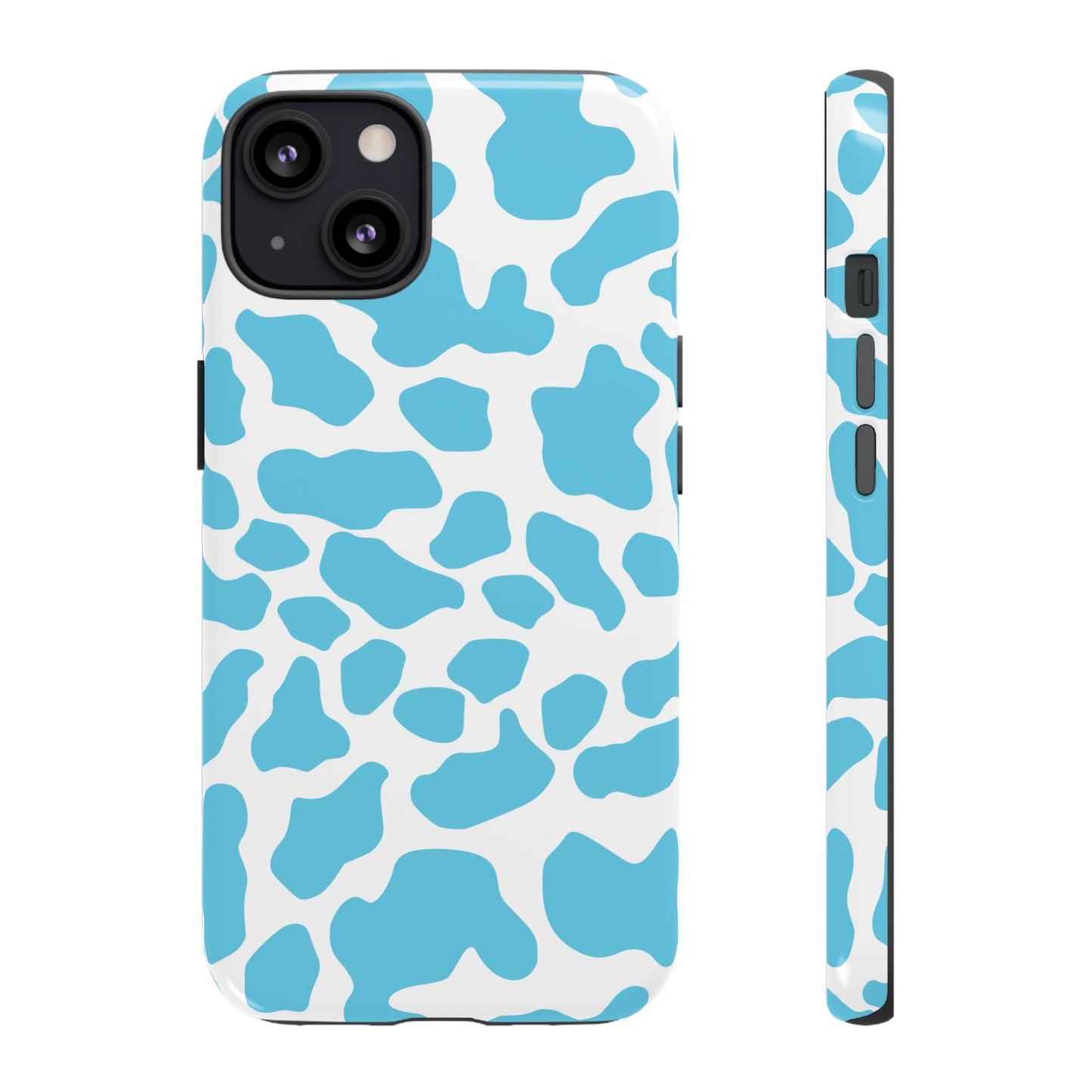 Blue White Cow Print Phone Case Cover - iPhone 13 / Glossy - Phone Case