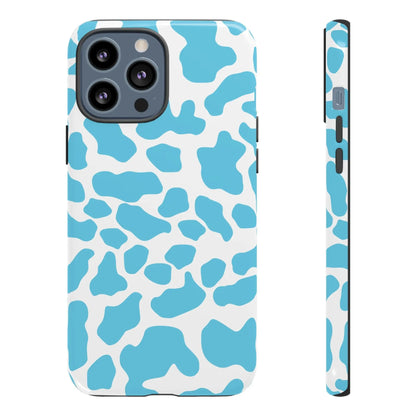 Blue White Cow Print Phone Case Cover - iPhone 13 Pro Max / Glossy - Phone Case