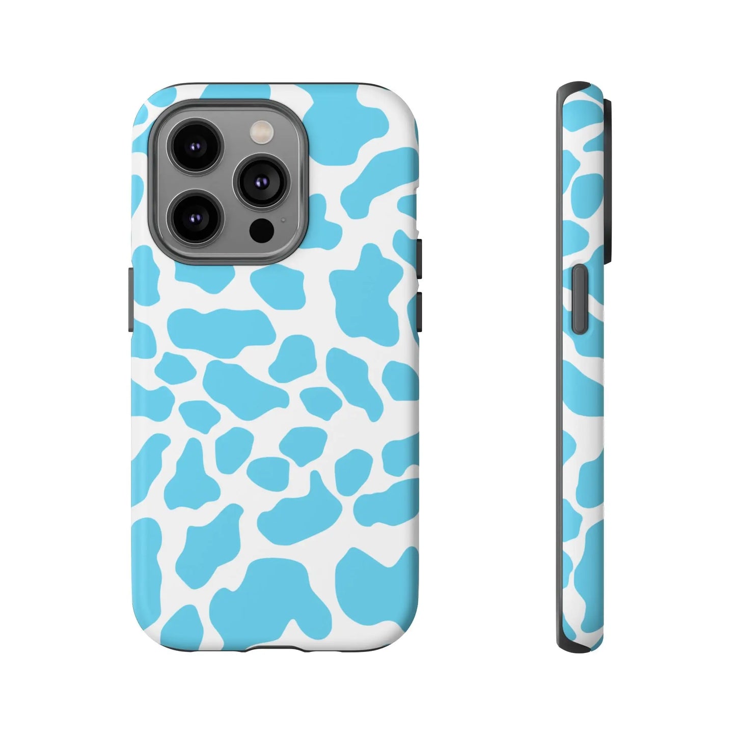 Blue White Cow Print Phone Case Cover - iPhone 14 Pro / Matte - Phone Case