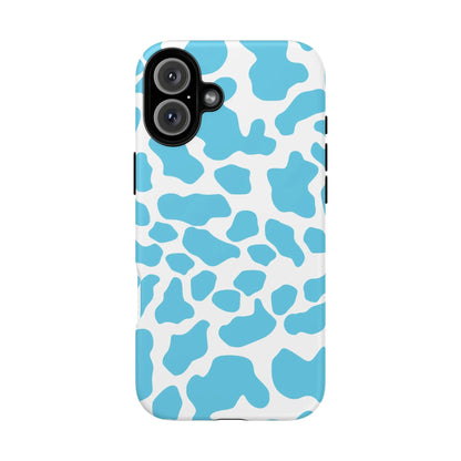Blue White Cow Print Phone Case Cover - iPhone 16 Plus / Matte - Phone Case