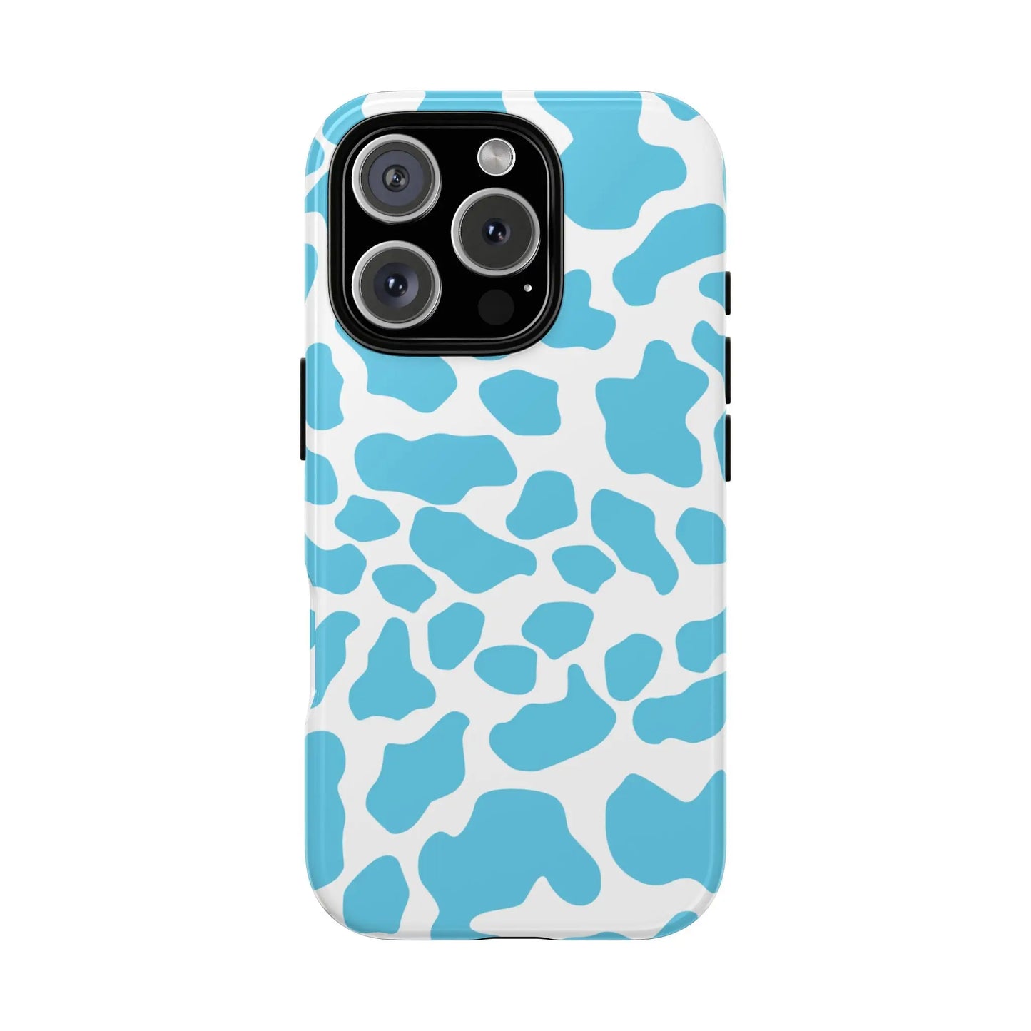Blue White Cow Print Phone Case Cover - iPhone 16 Pro / Glossy - Phone Case