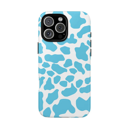 Blue White Cow Print Phone Case Cover - iPhone 16 Pro Max / Glossy - Phone Case