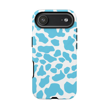 Blue White Cow Print Phone Case Cover - iPhone 17 Air / Matte - Phone Case
