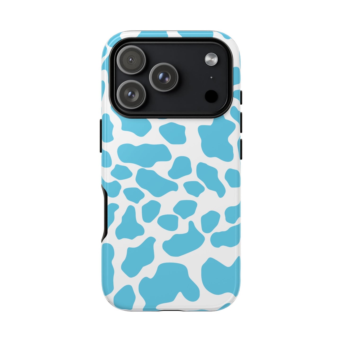 Blue White Cow Print Phone Case Cover - iPhone 17 Pro / Glossy - Phone Case