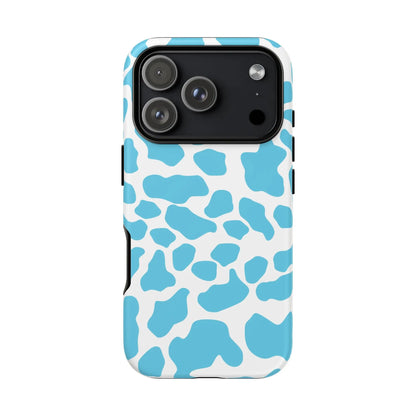 Blue White Cow Print Phone Case Cover - iPhone 17 Pro / Matte - Phone Case