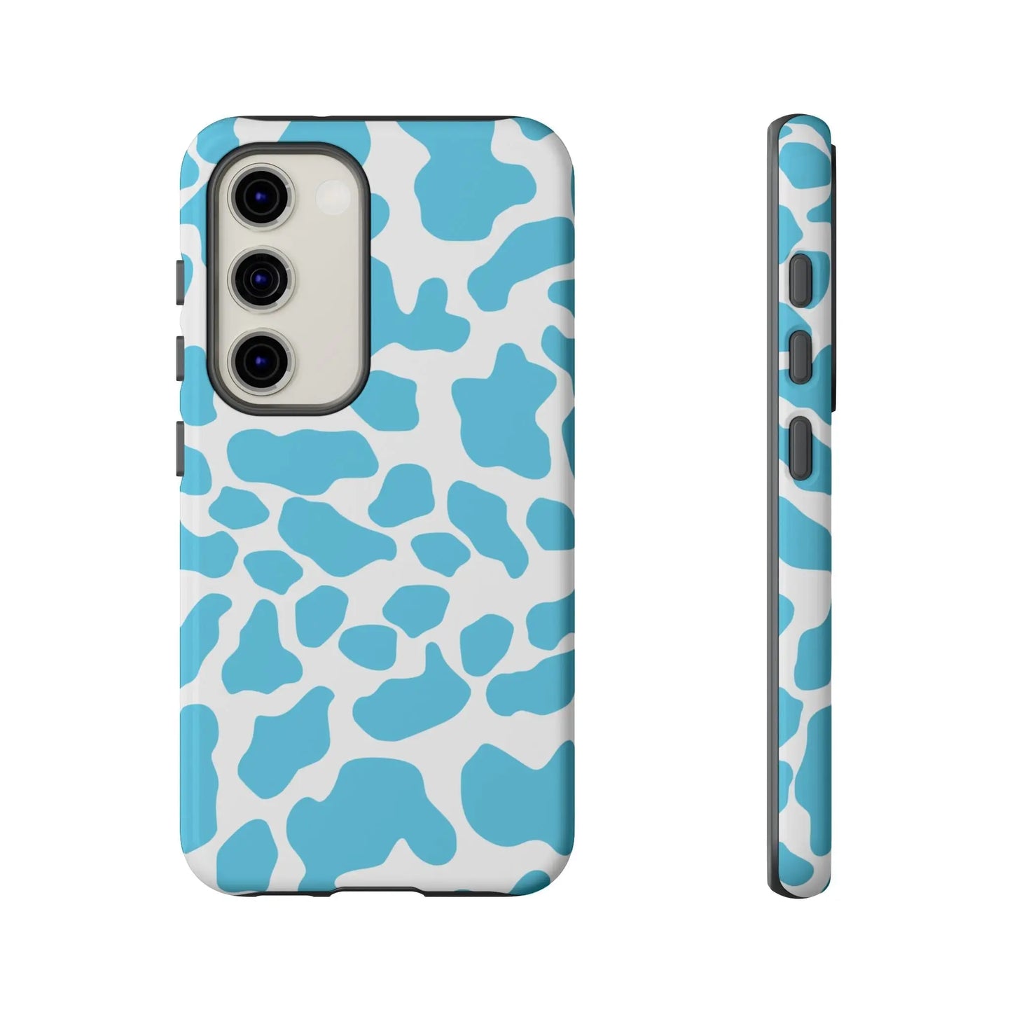 Blue White Cow Print Phone Case Cover - Samsung Galaxy S23 / Glossy - Phone Case