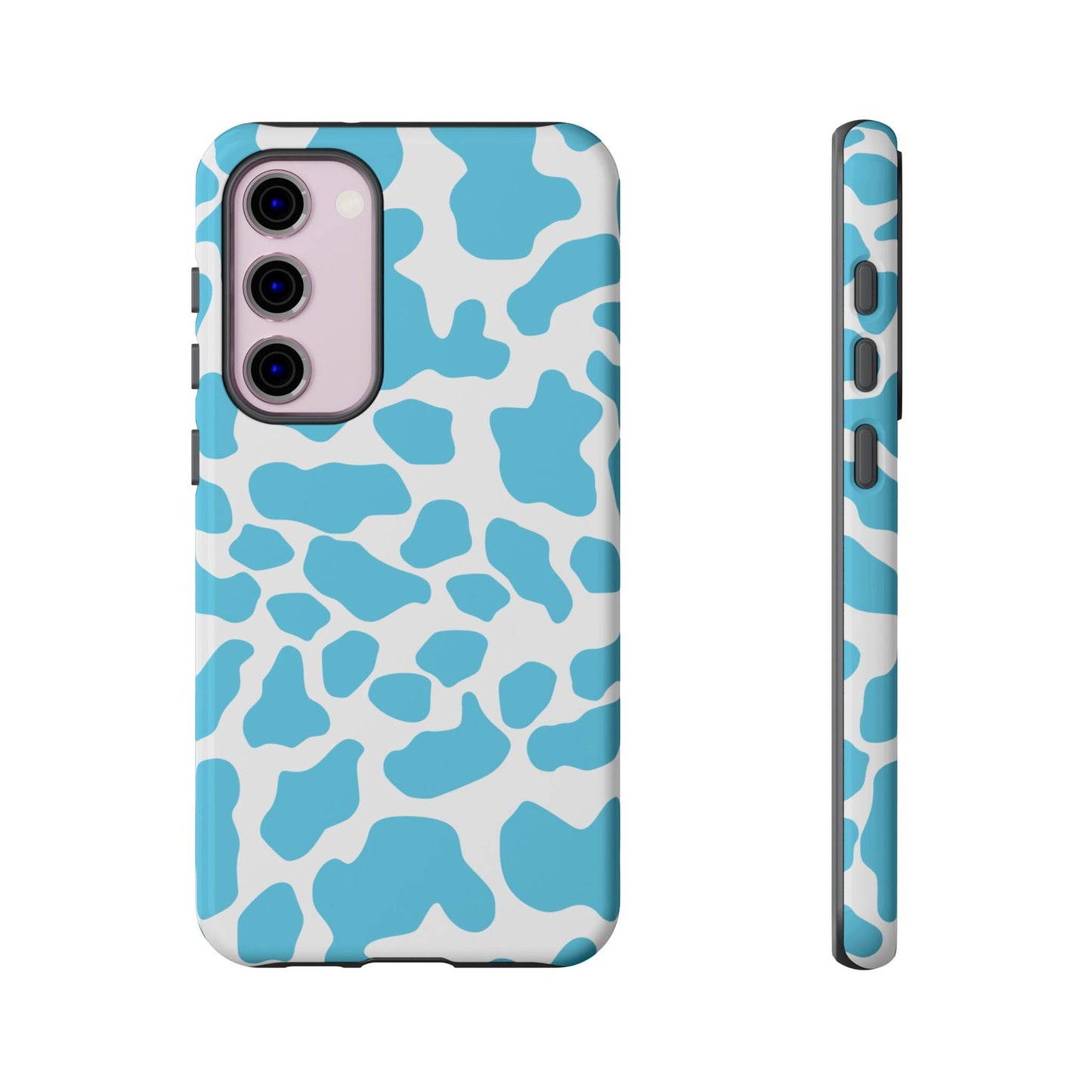 Blue White Cow Print Phone Case Cover - Samsung Galaxy S23 Plus / Glossy - Phone Case