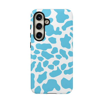 Blue White Cow Print Phone Case Cover - Samsung Galaxy S24 / Glossy - Phone Case