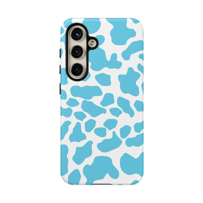 Blue White Cow Print Phone Case Cover - Samsung Galaxy S24 / Matte - Phone Case