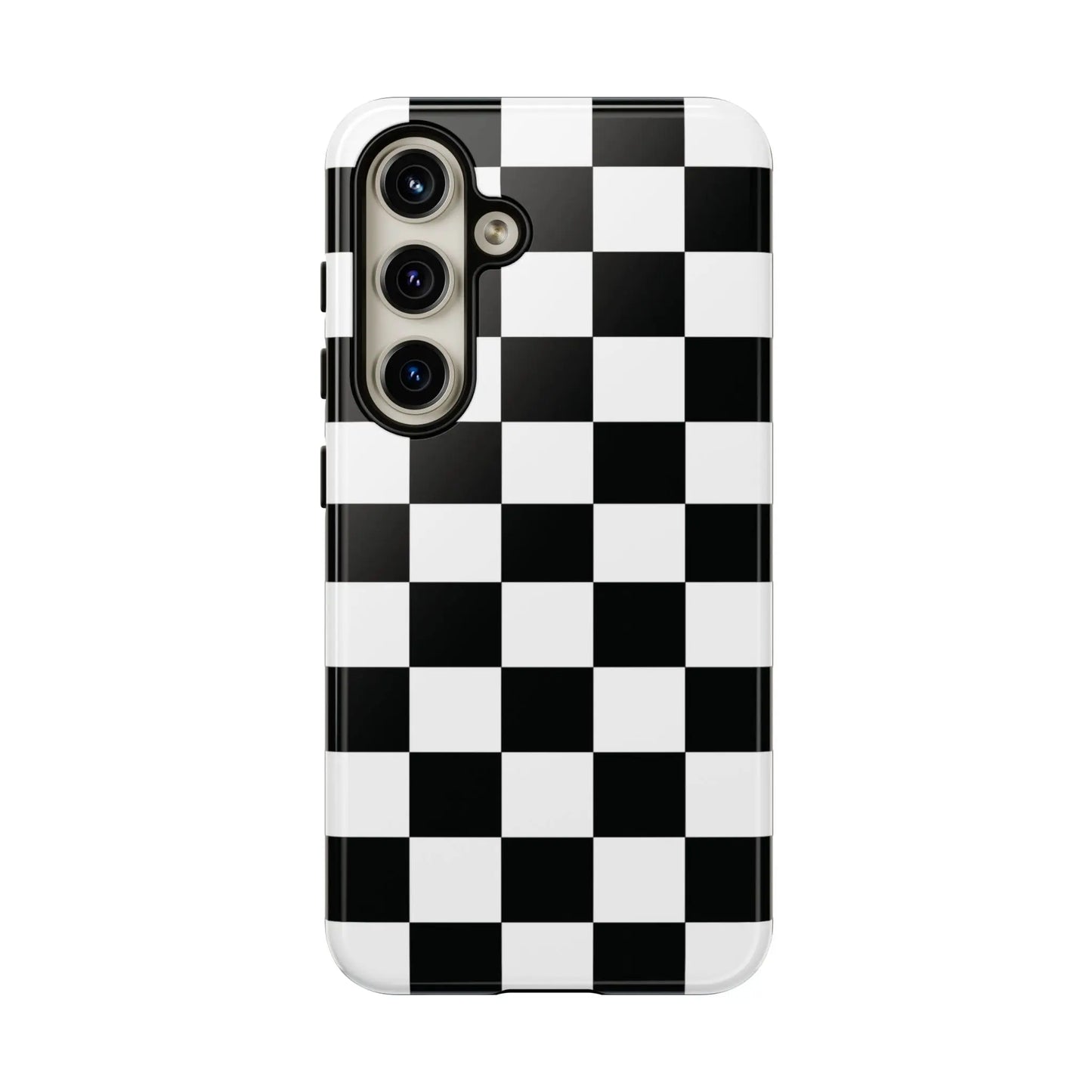 Black and white checkered flag phone case with glossy finish protective cover for iphone in flag phone cases collection