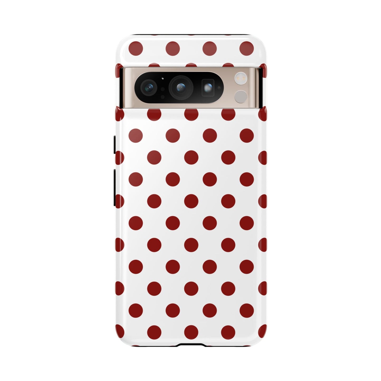 Cherry Red Polka dot Phone Case Cover - Google Pixel 8 Pro / Glossy - Phone Case