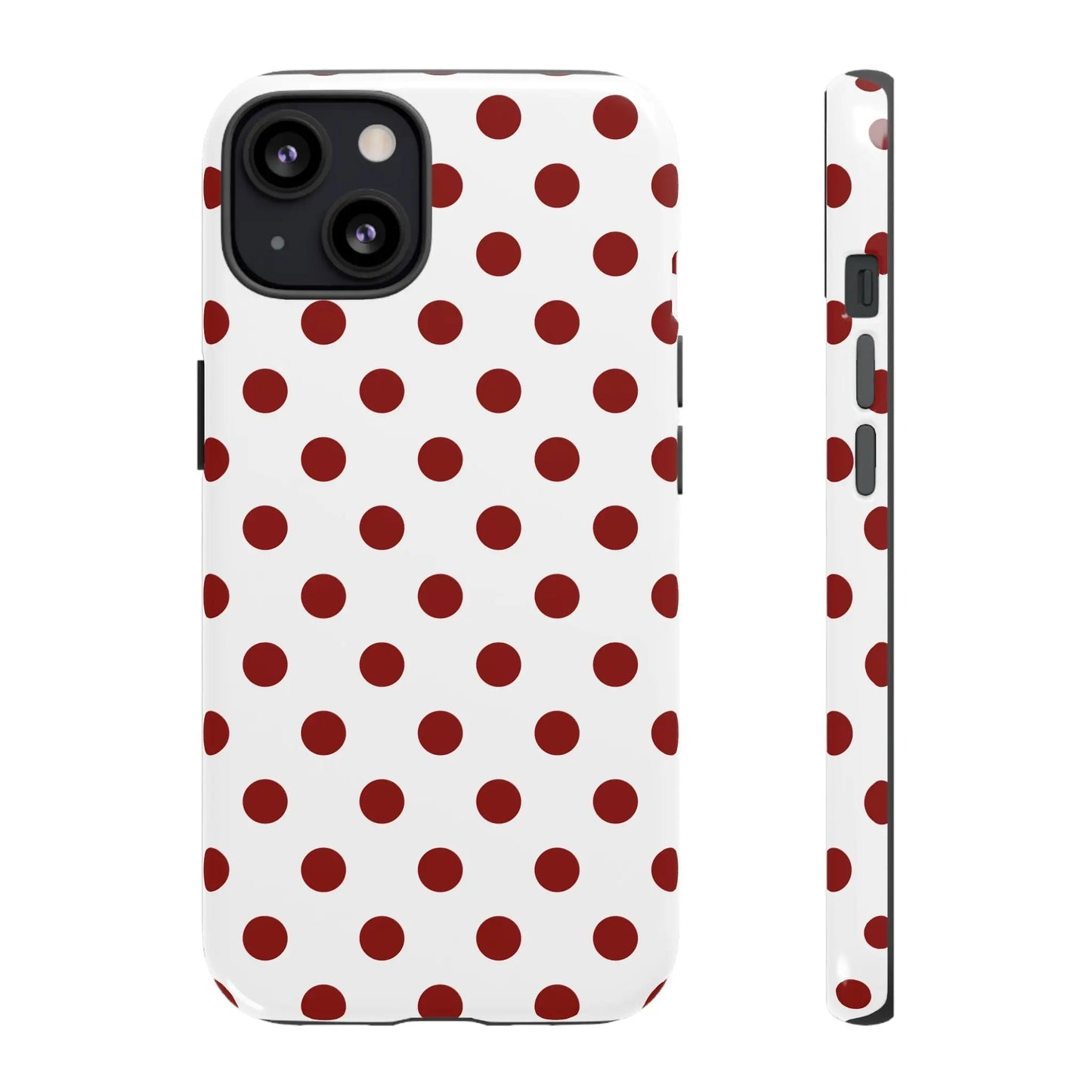 Cherry Red Polka dot Phone Case Cover - iPhone 13 / Glossy - Phone Case