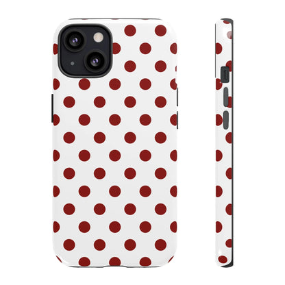 Cherry Red Polka dot Phone Case Cover - iPhone 13 / Glossy - Phone Case