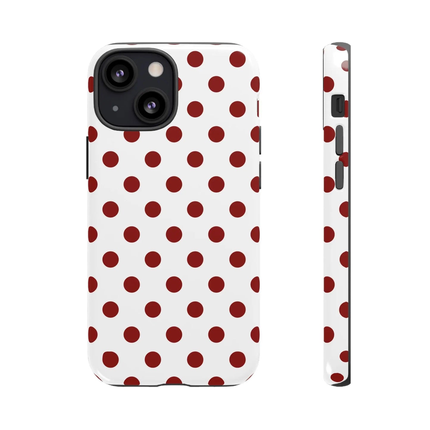 Cherry Red Polka dot Phone Case Cover - iPhone 13 Mini / Glossy - Phone Case